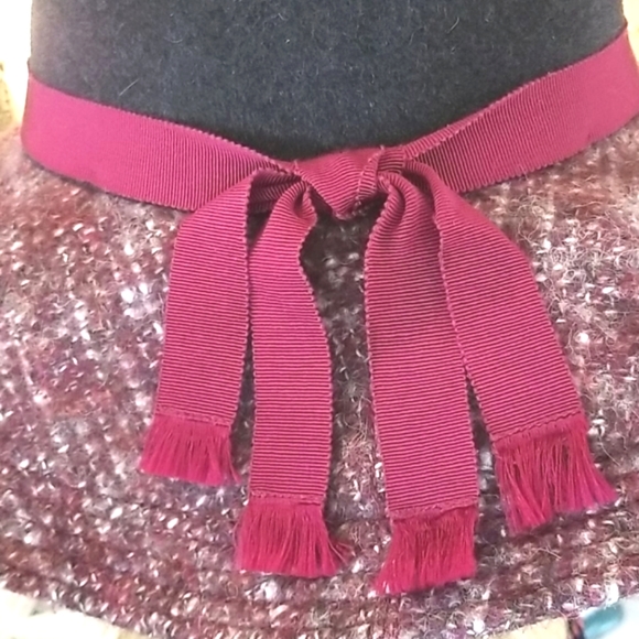 HELEN KAMINSKI Woven Wool Cotton Alpaca Multi Flecks Wine Floppy Adjustable HAT - Picture 6 of 12